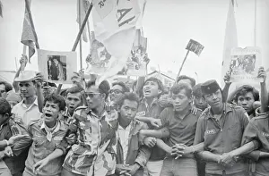 Students Demonstrating with Banners