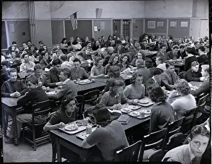 Lunch Prints: Students Eating In High School Cafeteria