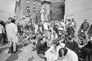 Physical Prints: Students Form Barricade Outside Columbia
