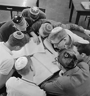 Students Grouped Together Wearing Skullcaps