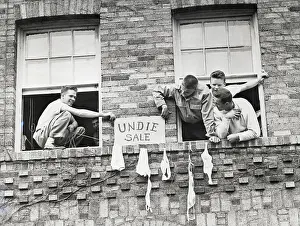 Evanston Prints: Students Hang Lingerie Out Dorm Window