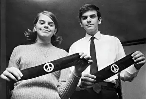 Pacifism Prints: Students Hold Peace Arm Bands