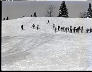 Skiing Prints: Students Learning To Downhill Ski