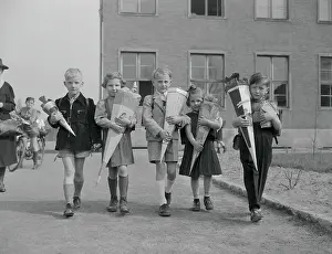 Students Leaving First Day with Schultuten