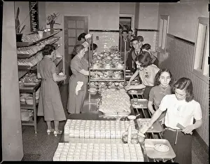 Lunch Prints: Students In Line At School Cafeteria