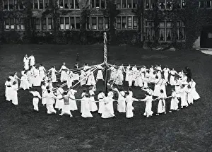 Bryn Mawr Prints: Students Performing May Pole Dance