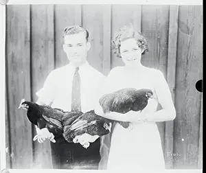 Students Posing with Chickens