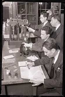 High School Prints: Students In School Metal Testing Lab
