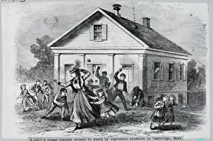 Students Throwing Rocks at Teacher
