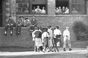 Students Watching African American Students Escorted