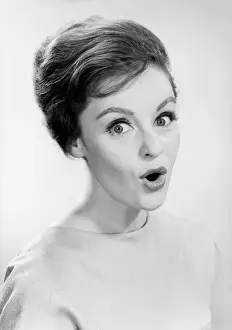 Studio portrait of woman with facial expression