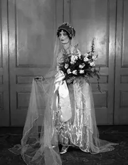 Veil Prints: Studio shot of woman in wedding dress
