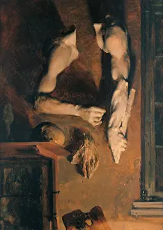 Realism Prints: Studio Wall, 1852. Artist: Menzel, Adolph Friedrich, von (1815-1905)
