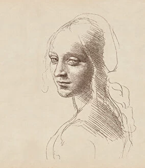Girl Collection: Study of a girls head by Leonardo da Vinci, c.1483