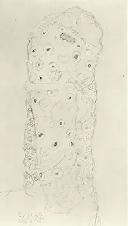 Painter Prints: Study for the painting The Kiss (AS 1793). Pencil. 1907/08