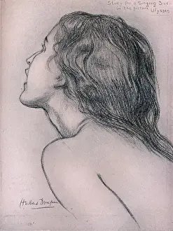 Singer Prints: Study for a Singing Siren c 1909