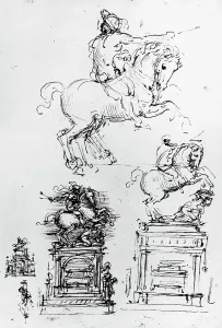 Florentine School Prints: Study for the Trivulzio Monument by Leonardo da Vinci