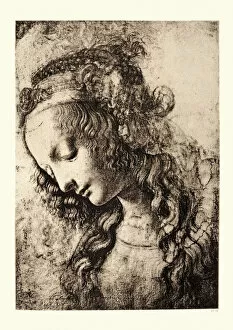 Leonardo Da Vinci (1452-1519) Gallery: Study of Virgin Mary, Leonardo da Vinci, Renaissance art