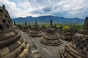 Images Dated 15th June 2016: Stupas at Borobudur, Magelang, Central Java, Indonesia