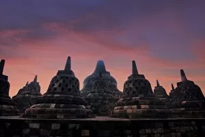 Images Dated 29th February 2016: Stupas with dawn sky background