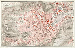 Images Dated 17th April 2017: Stuttgart map 1895