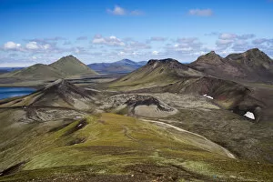 Stutur volcanic crater, Norournamshraun lava field, Landmannalaugar, Fjallabak Nature Reserve, Highlands, Iceland