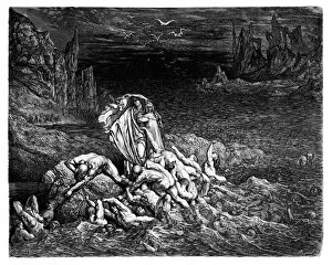 Gustave Dore (1832-1883) Gallery: The Stygian Lake in the Fifth Circle of Hell