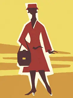 Raincoat Prints: Stylish Woman