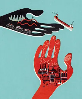 Thumb Prints: Two Stylized Hand