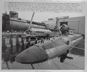 Groton Prints: Submarine In Dock Area