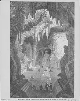 Prints of Engraving of a subterranean Buddhist temple in marble rocks, Cochin, China, 1874. Engraved by Huyot after E. Therond. (Photo by (F. Lewis/Archive Photos/Getty Images) Urban Echoes of America’s Golden Age: Subterranean Buddhist Temple
