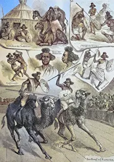 Restoration Prints: Sudanese warriors, Sudan, On a tour as exhibits in Europe