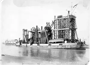 Red Sea Prints: Suez Canal, Dredging Machinery