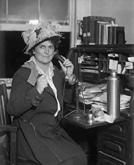 Telephoning Prints: Suffrage Leader Mrs. Harriet Laidlow