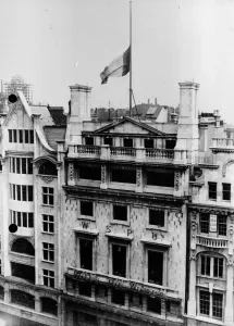 Half Prints: Suffragette Flag at Half Mast Over the Headquarters of the Womens Social and Political Union