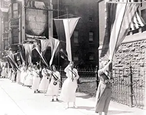 Protester Prints: Suffragettes Carrying Banners at Republican Convention Hall