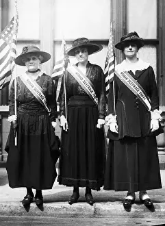 Sash Prints: Suffragists Standing With Flag