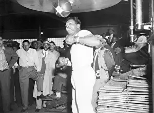Sugar Ray Robinson Punching Bag During Workout