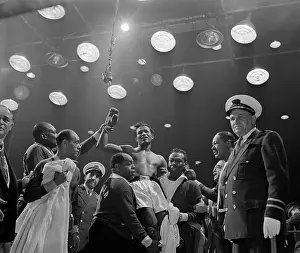 sugar Ray Robinson After Winning Boxing Match