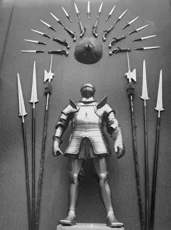 Displaying Prints: Suit of Armor and Weapons