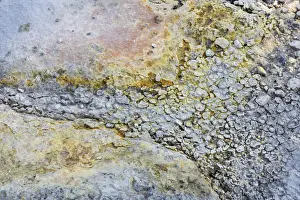 Sedimentation Prints: Sulphurous mineral deposits, Seltun geothermal area near Krysuvik or Krisuvik