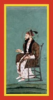 Persian Prints: Sultan Abu'l-Hasan Qutbshah in silver chair
