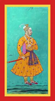 Persian Prints: Sultan Muḥammad in a flower-patterned yellow tunic