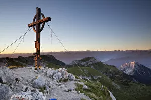 Summit of Hochiss Mountain in Rofan, Maurach, Tyrol, Austria