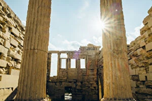 Images Dated 5th June 2015: Sun Flare Through Parthenon Stone Columns