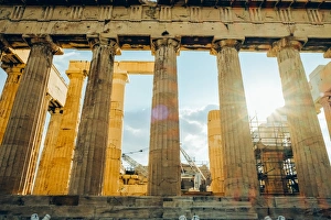 Images Dated 5th June 2015: Sun Flare Through Parthenon Stone Columns
