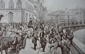 Facing Each Other Prints: Sunday afternoon, 1878, Corso on the Lungarno Corsini in Florence