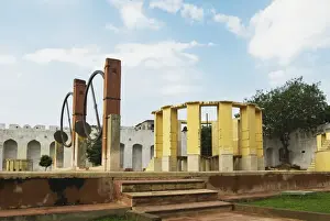 Jaipur Prints: Sundials at an observatory, Jantar Mantar, Jaipur, Rajasthan, India