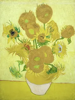 Prints of Sunflowers (by Vincent Van Gogh, Dutch, 1853 - 1890), 1889. From the Van Gogh Museum, Amsterdam. Oil on canvas. (Photo by GraphicaArtis/Getty Images) Echoes of Genius: Timeless Reproductions of a Master’s Vision: Sunflowers By Vincent Van Gogh