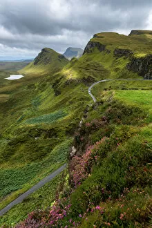 Images Dated 27th August 2015: Sunlight down at Quiraing, Isle of Skye, UK